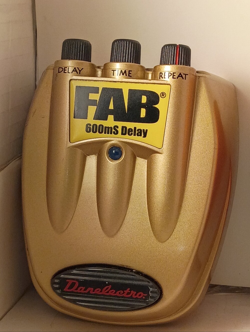 FA B FAB Overdrive Guitar Pedal in Silver and Yellow